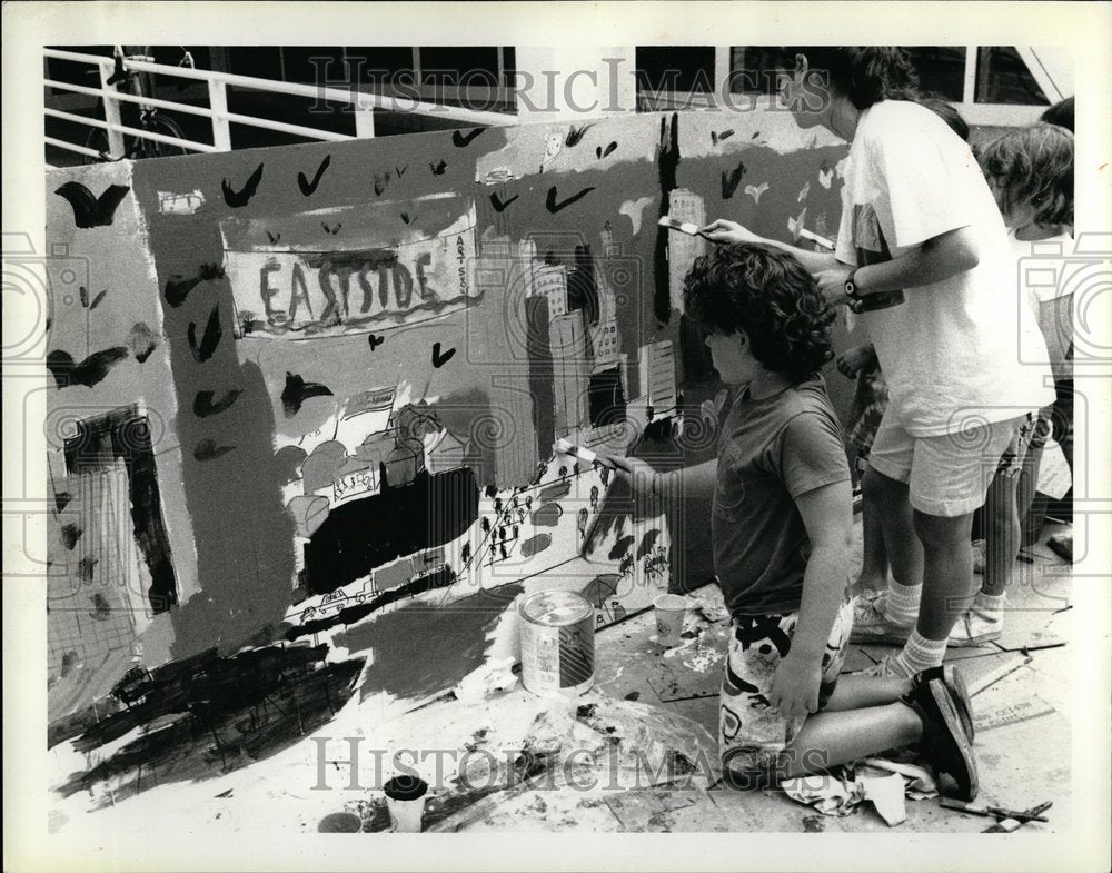 1990 Teddy Hearns Jewish Council Mural Art - Historic Images