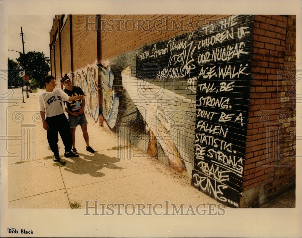 1991 hector lopez roger garcia mural - Historic Images