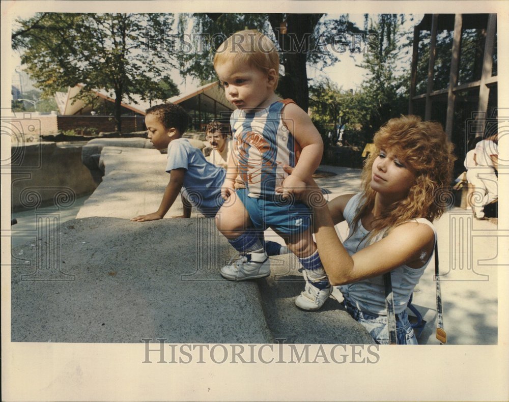 1988 Lincoln Park Children Zoo Rocks Jeremy - Historic Images