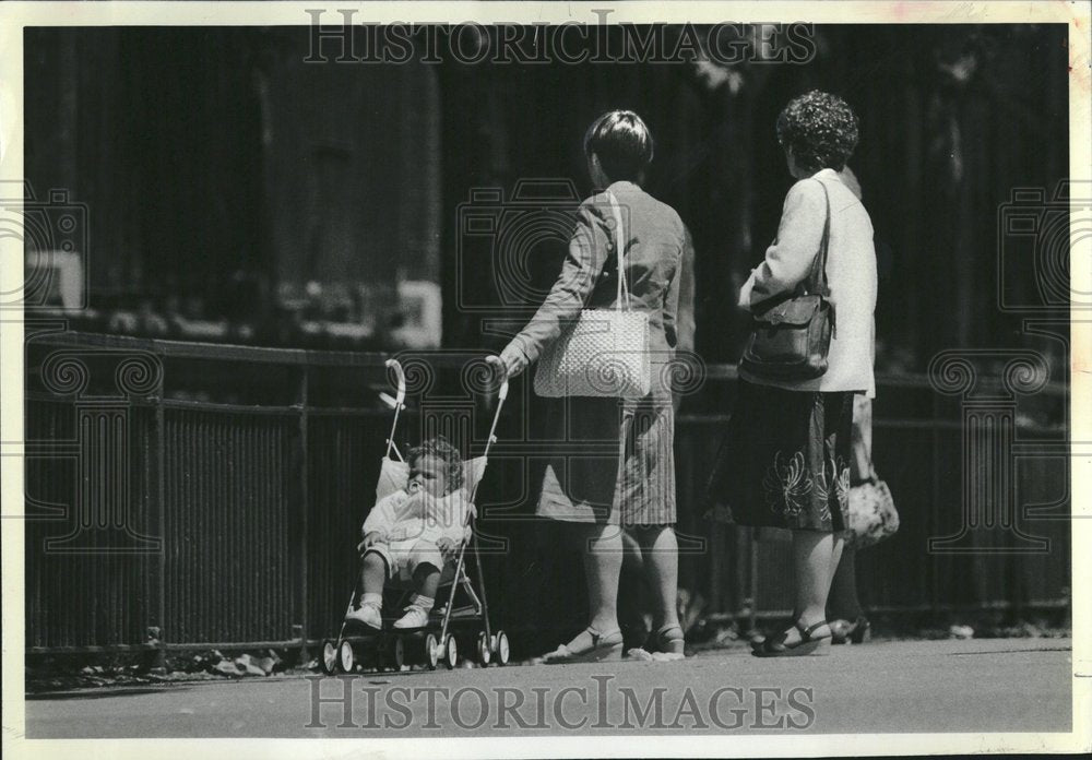 1981 Visitors Lincoln Park Zoo Illinois - Historic Images