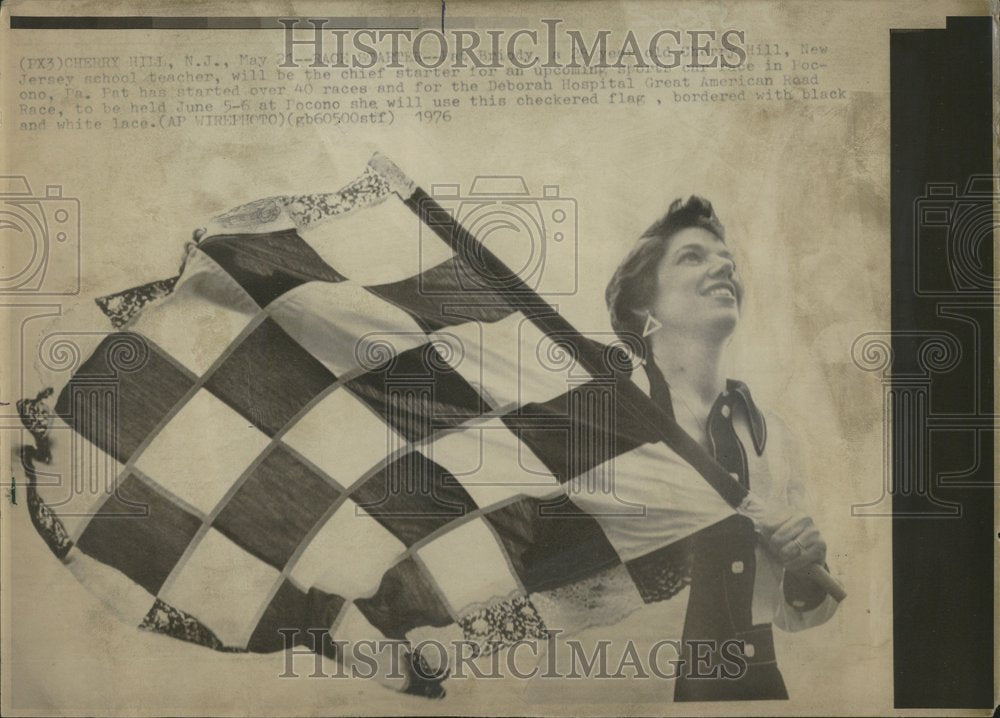 1976 Pat Briody,NJ teacher,starts car races - Historic Images
