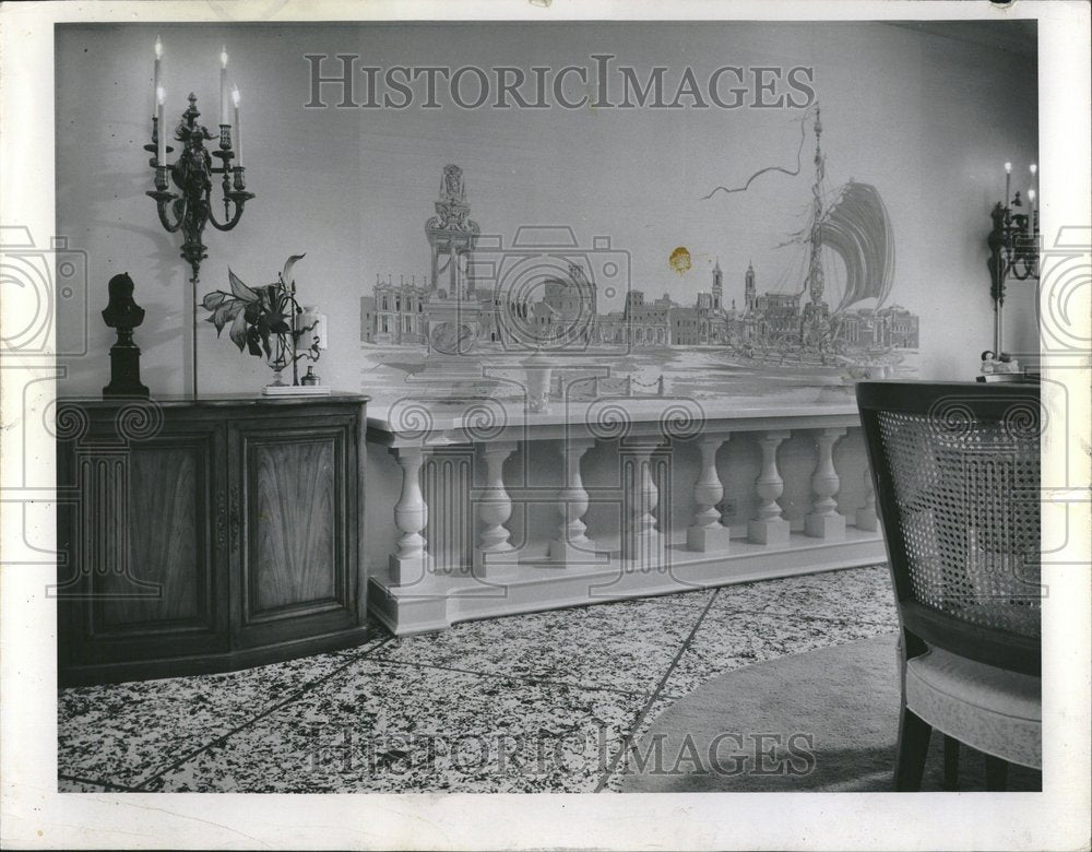 1962 Dining Room with Mural - Historic Images