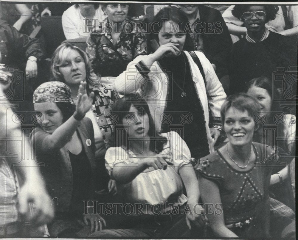 1975 Men Beauty Competition Audience Ferrel - Historic Images