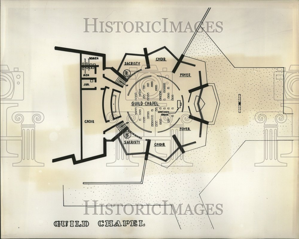 Shows Guild Chapel Map Sacristy - Historic Images