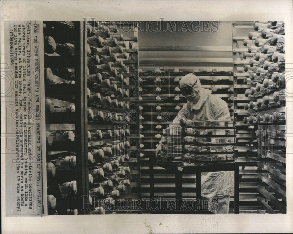 1993 Vaccine Farm Technician Stores Wine - Historic Images