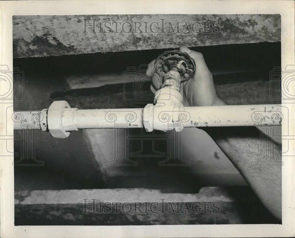 1953 Turn Water Valave Leaking Pipes - Historic Images