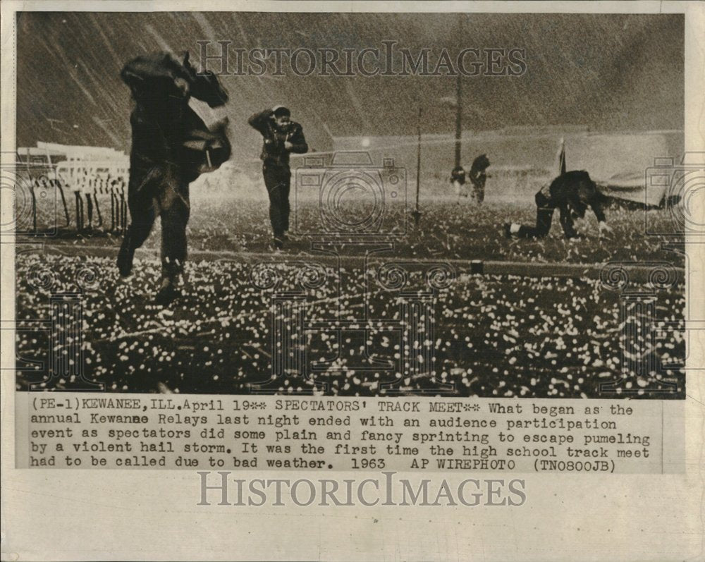 1963 Spectator&#39;s Track Meet Hail Storm - Historic Images