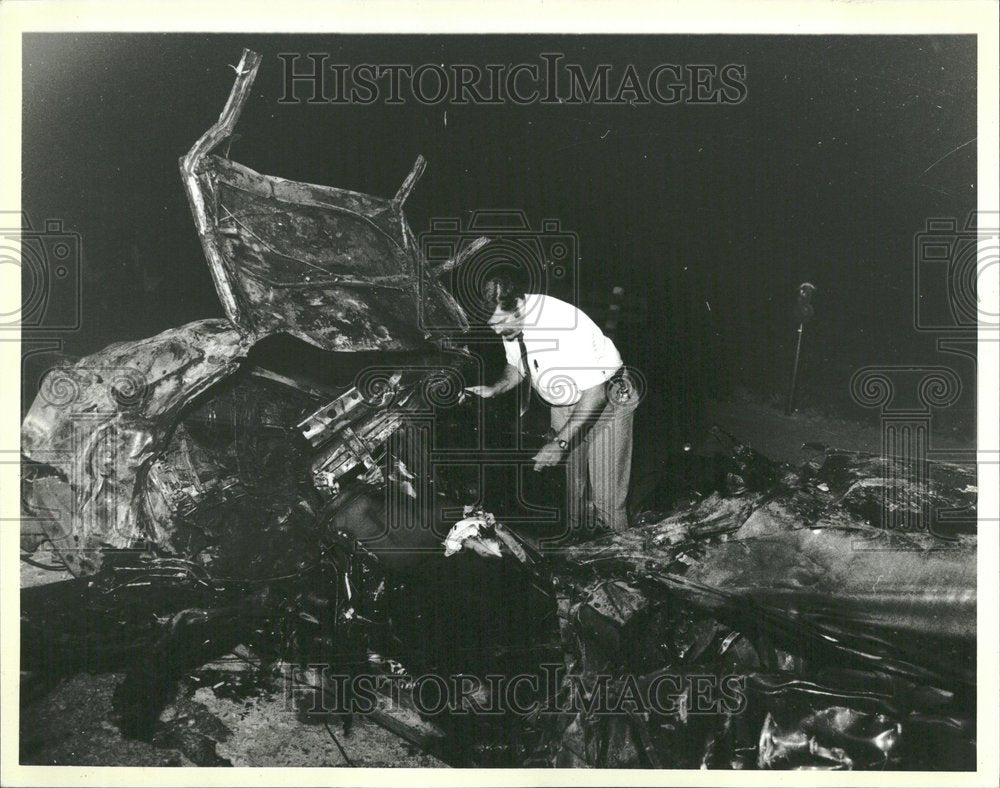 1984 three cars that exploded in fire - Historic Images