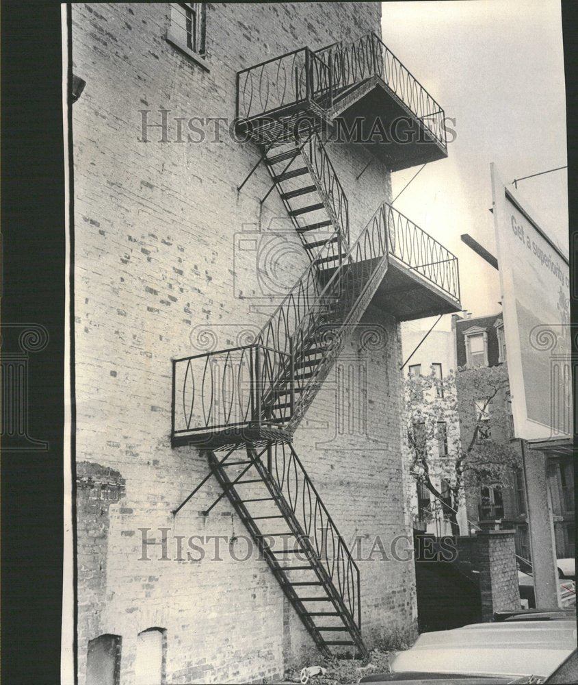 1973 Fire escape - Historic Images