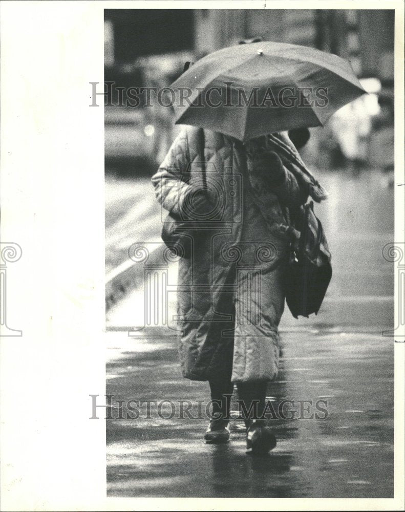 1984 Rain Thunderstorms North Michigan Ave - Historic Images