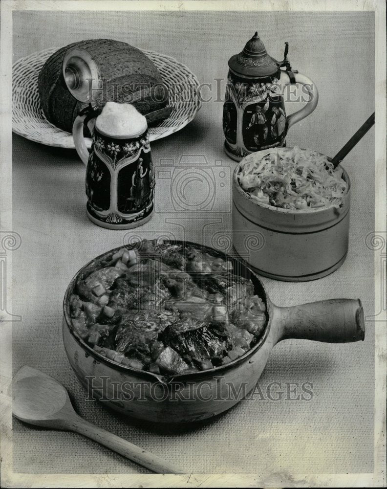 1965 Beer German Lamb Stew Sauerkraut - Historic Images