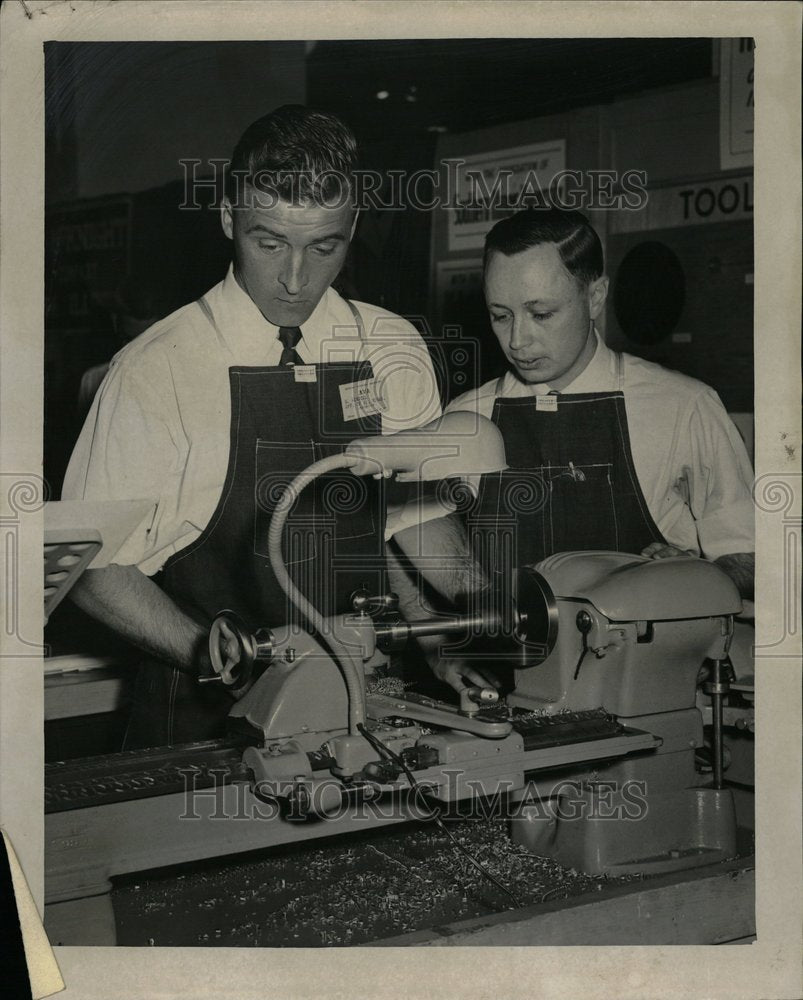 1958 Sightless Student Metal Lathe - Historic Images