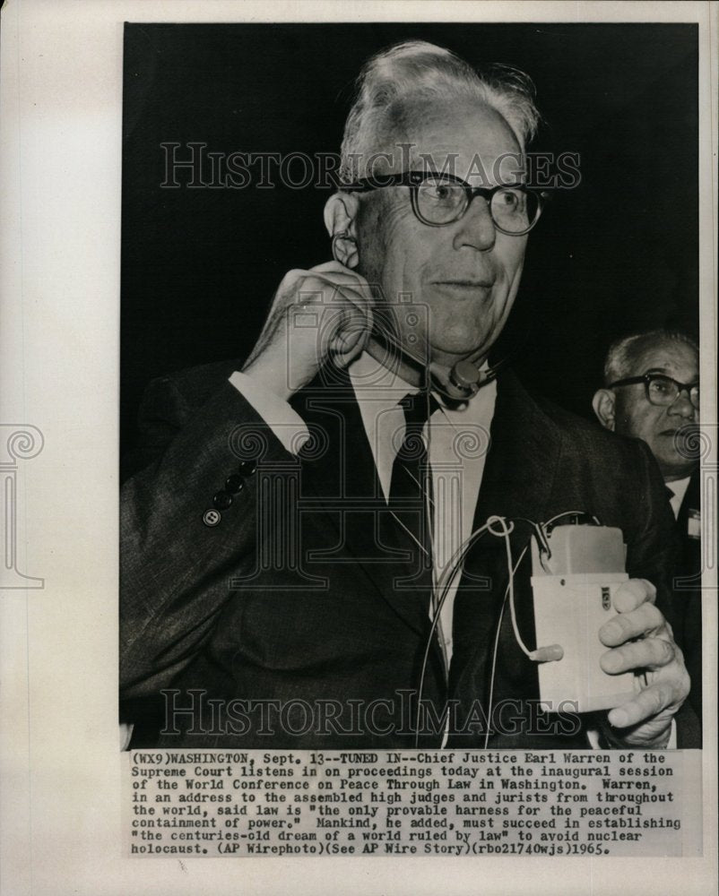 1965 Supreme Court Justice Earl Warren - Historic Images