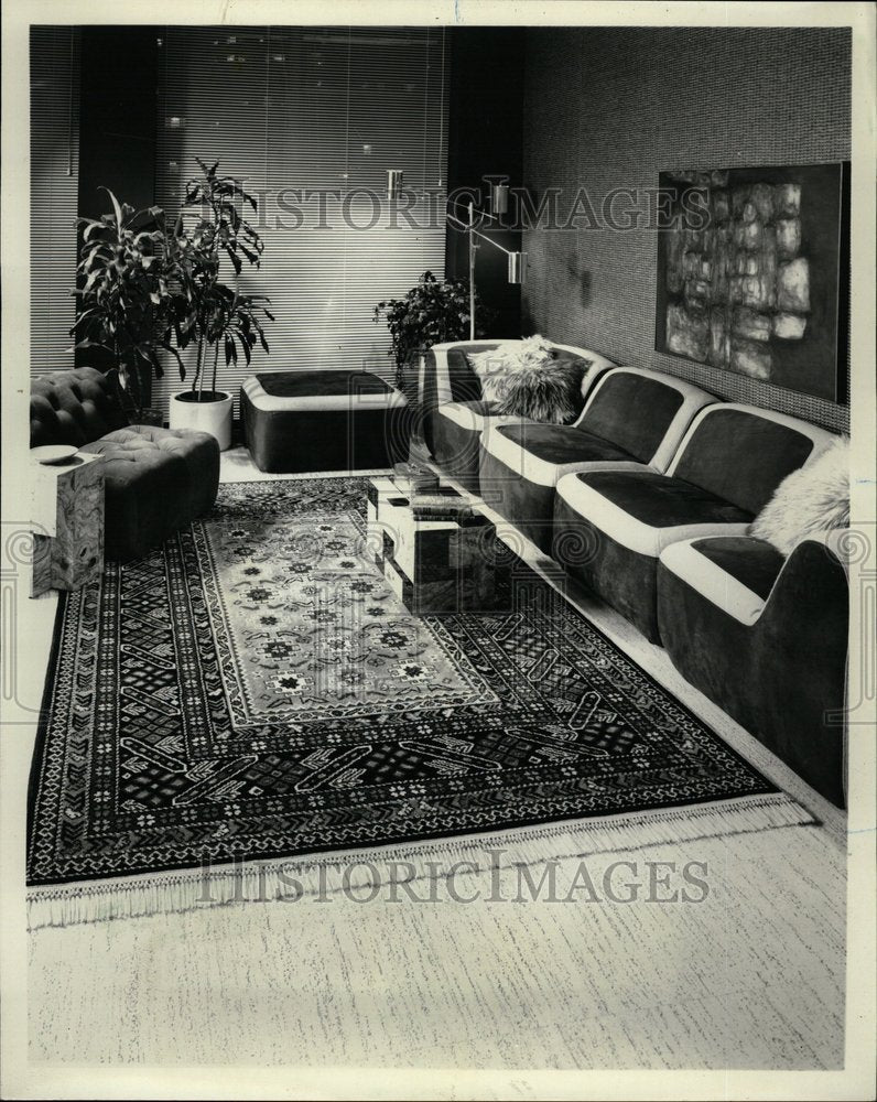 1976 oriental rug handmade knotted woven - Historic Images