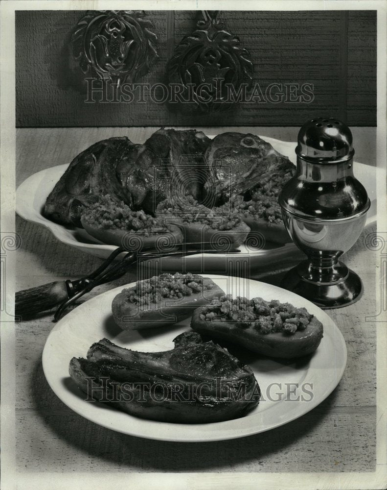 1972 Lamb Chops With Streusel Yams Dinner - Historic Images