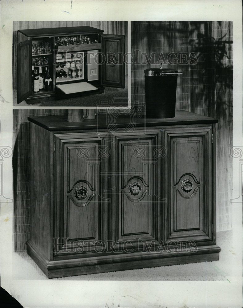 1967 Furniture/ConcealedBar/Cherry Veneer - Historic Images