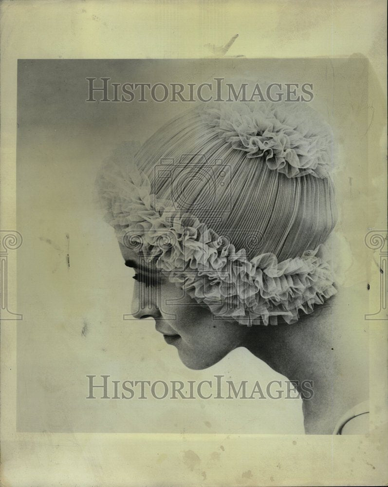 1965 Fashionable Swim Cap Model Fashion - Historic Images