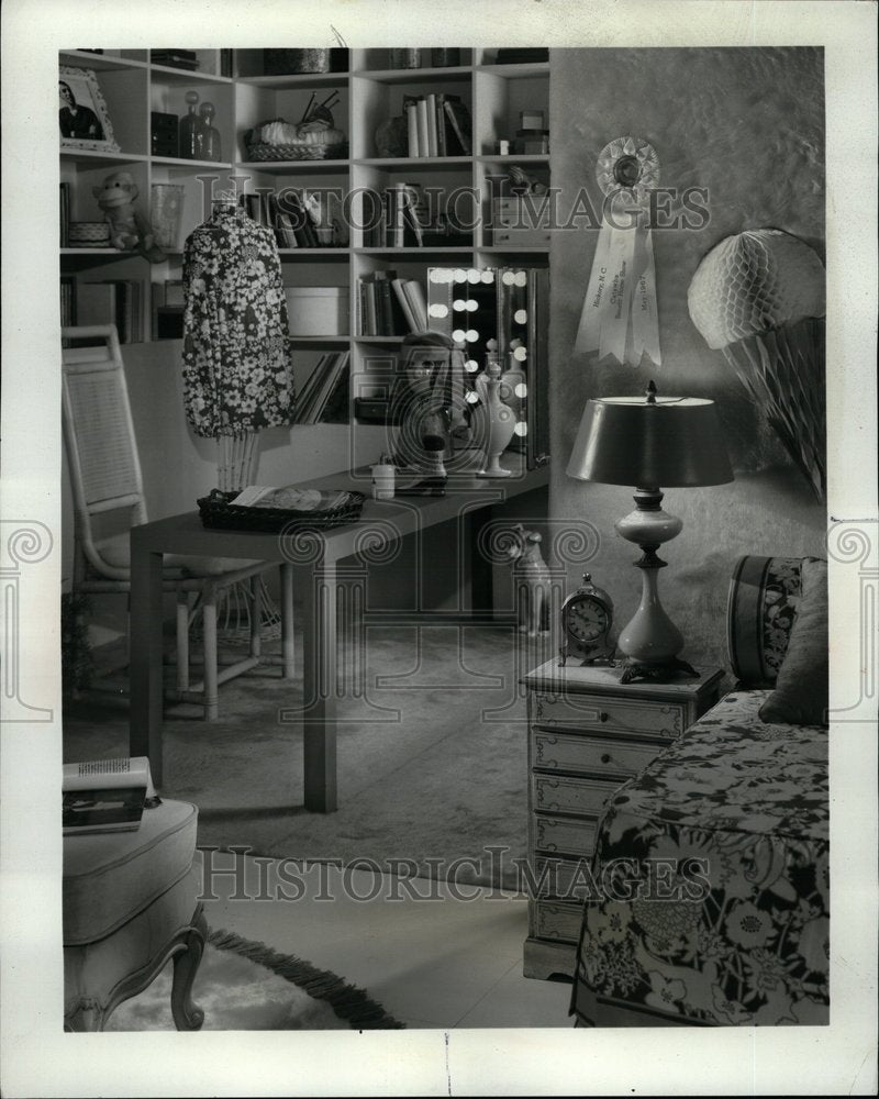 1969 Bedroom Decor/Bookcases/Carpet/G Kodel - Historic Images