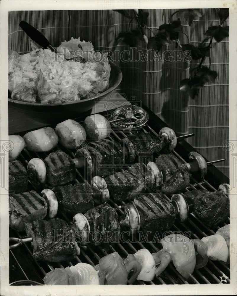 1967 Skewers Shish Kabobs Grilling - Historic Images