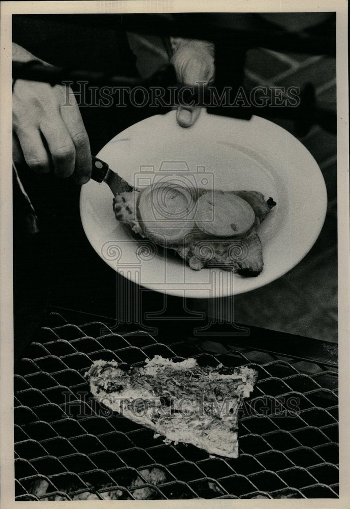 1981 Apparatus Barbecue Fish Oil Skin Grill - Historic Images