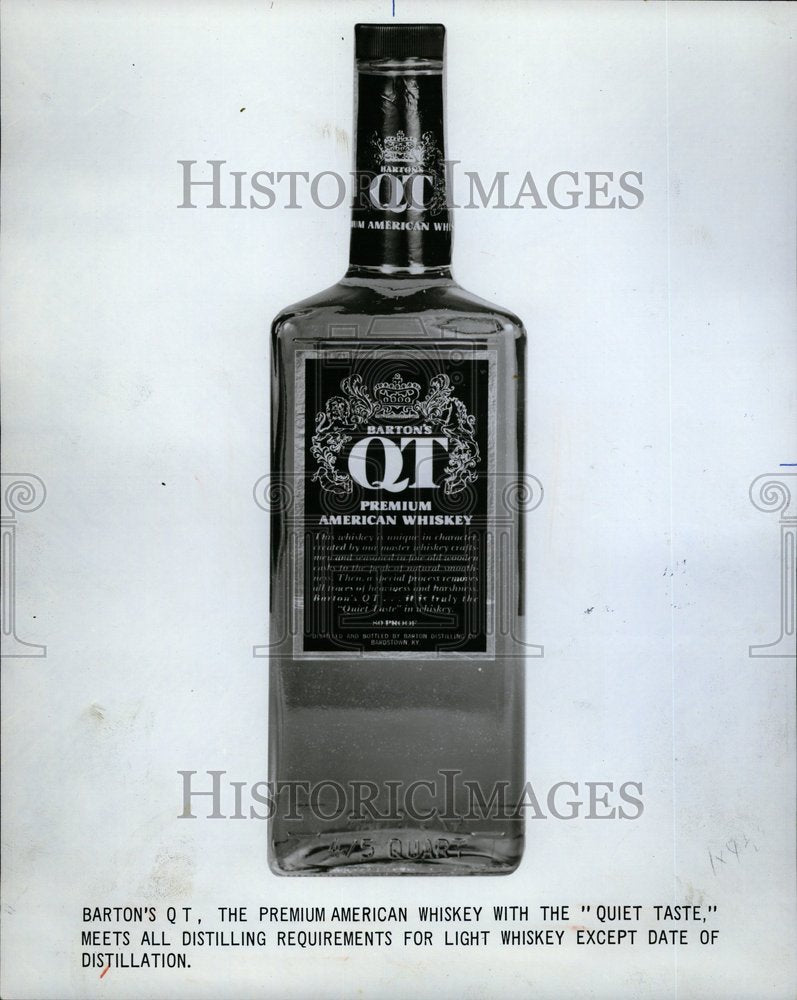 1971 Bottle Bartons QT Premium Whiskey - Historic Images