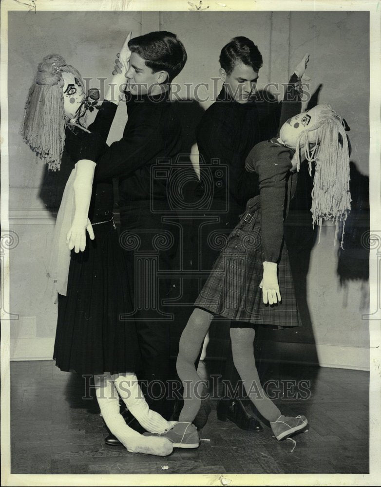 1964 Annual WAIF Ball Dummy Dolls Dancing - Historic Images