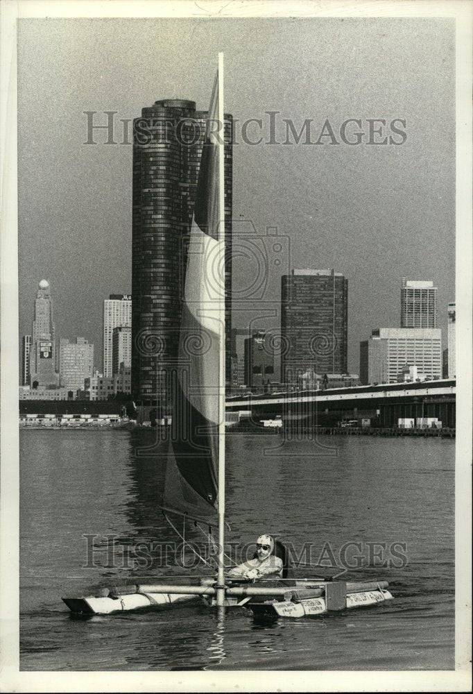 1980 Good Ship WKQX Sailing Lake Michigan - Historic Images