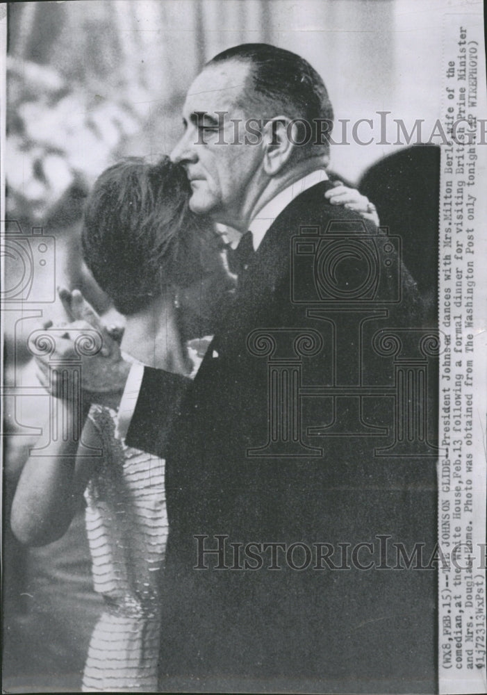 1964 President Johnson Mrs. Milton Berle - Historic Images