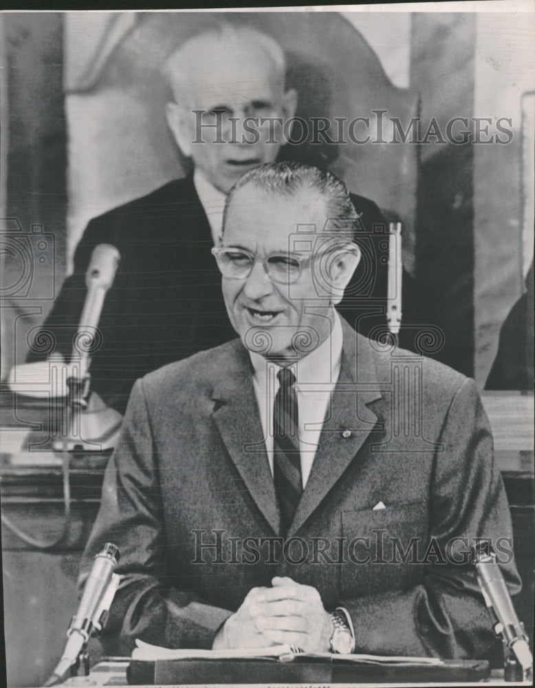 1966 President Lyndon B. Johnson Deficit - Historic Images