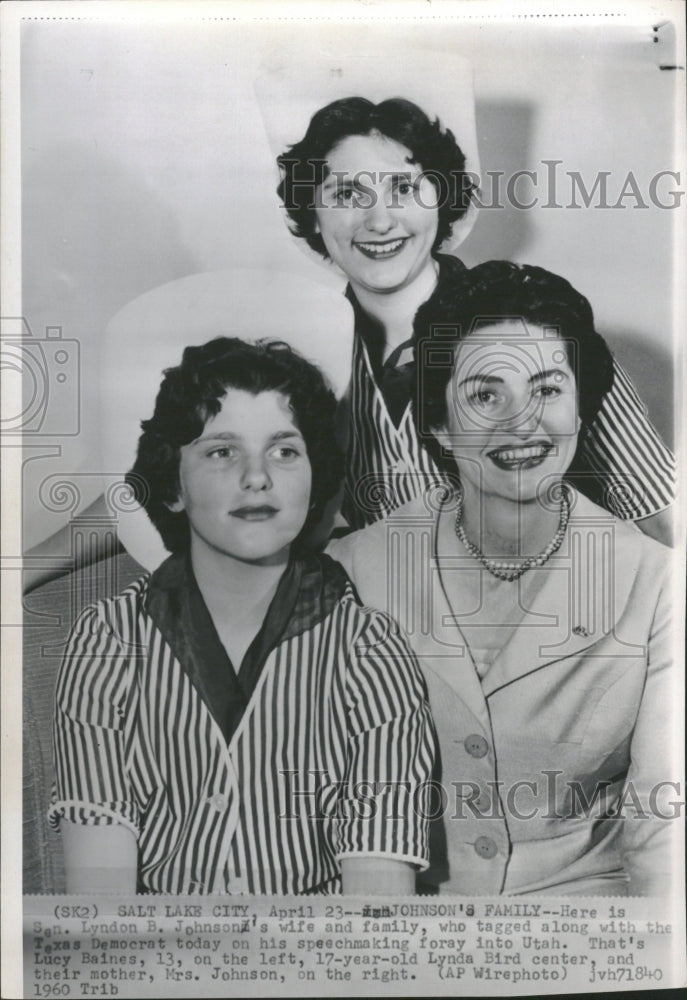 1960 Lyndon Johnson Wife TwoTeen Daughters - Historic Images