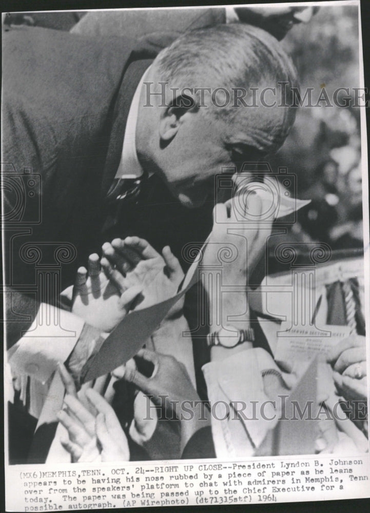 1964 President Johnson Memphis Autograph - Historic Images