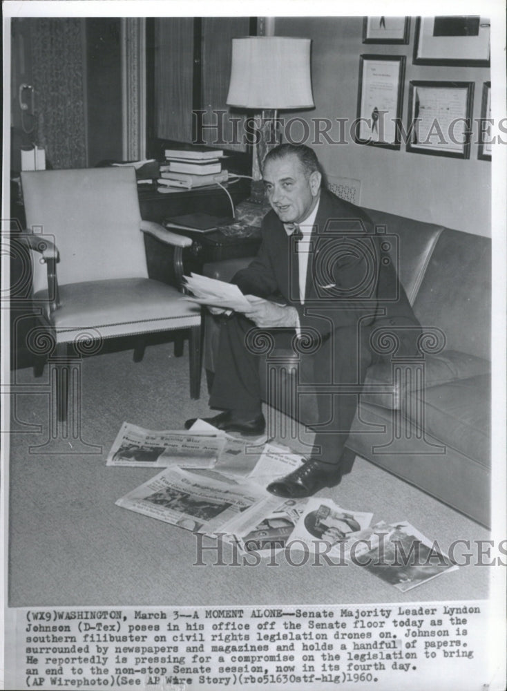 1960 Senator Lyndon Johnson Civil Rights - Historic Images