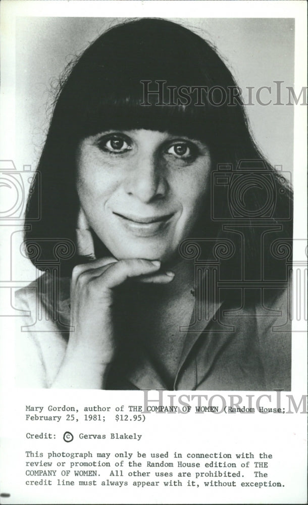 1981 Author Mary Gordon - Historic Images