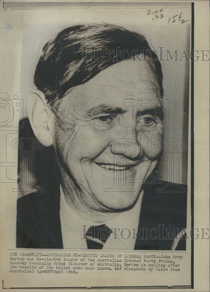 1969 John Grey Gorton Australian Liberal - Historic Images