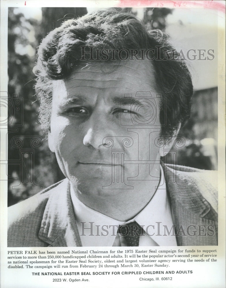 1974 Actor Peter Falk Easter Seal Chairman - Historic Images