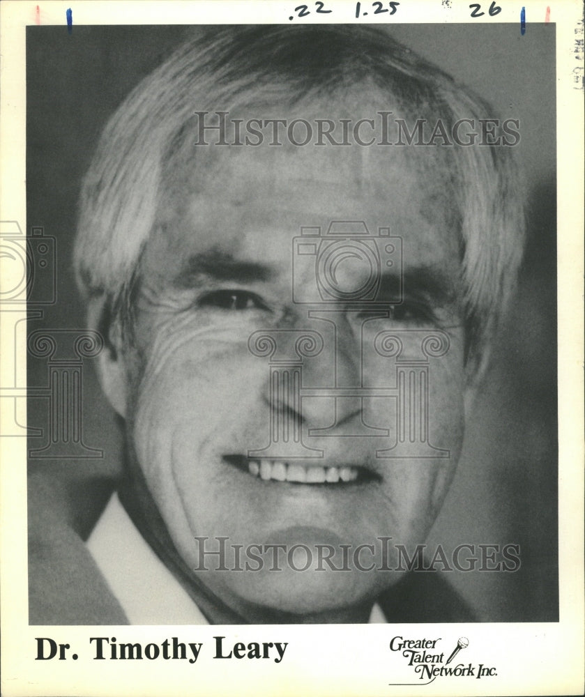 1987 Dr. Timothy Leary, former Harvard Prof - Historic Images