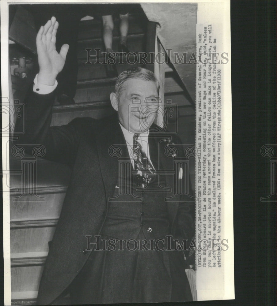 1938 William S Knudsen Pres. General Motors - Historic Images