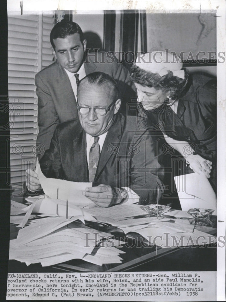 1958 William F Knowland U S Politician - Historic Images