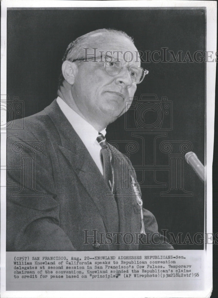 1956 Senator William Knowland Republican - Historic Images