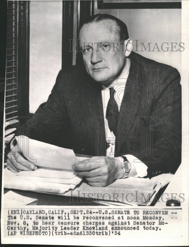 1954 William Fife Knowland US Politician - Historic Images