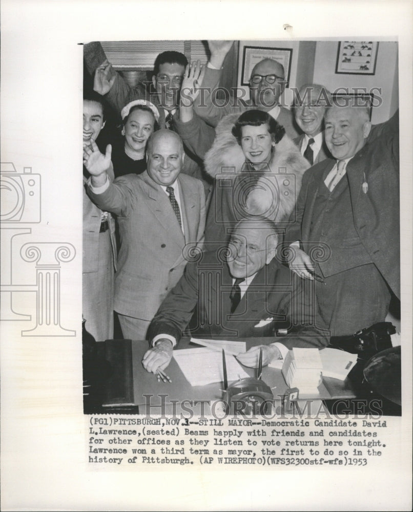 1953 Democratic Mayor David L Lawrence Vote - Historic Images