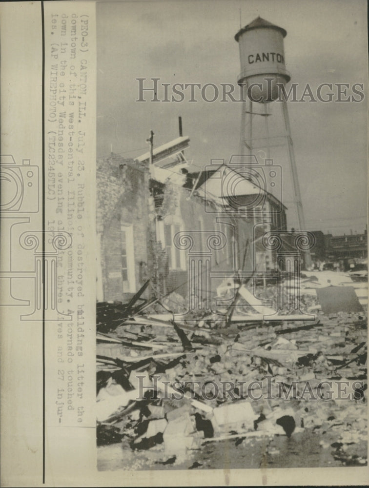 1975 Tornado Rubble Destroyed Building IL - Historic Images