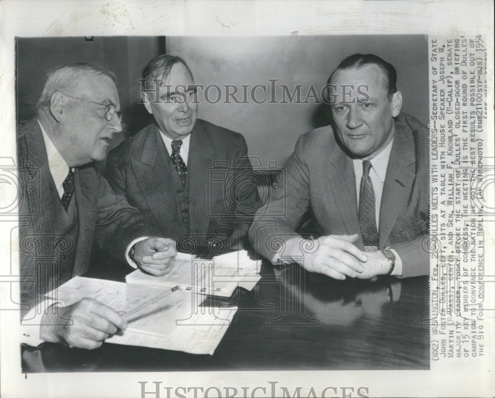 1954 Dulles meets leaders Secratary John - Historic Images