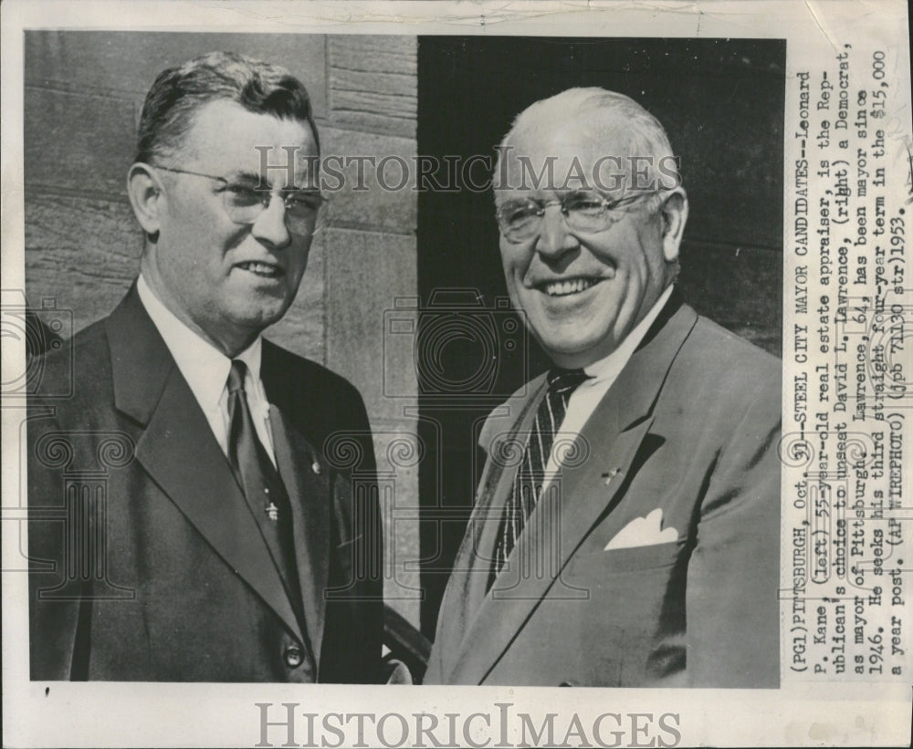 1953 Steel city mayor Candidates Leonard - Historic Images