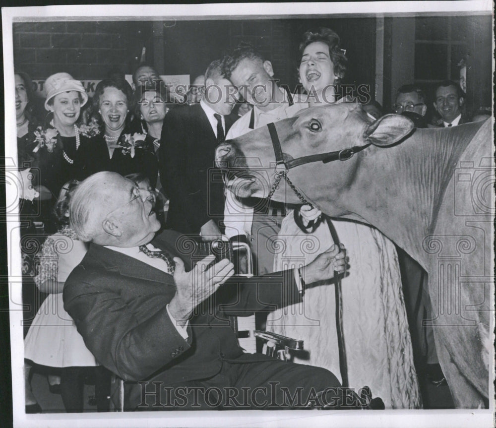 1961 Gov. David L. Lawrence fell off milk - Historic Images