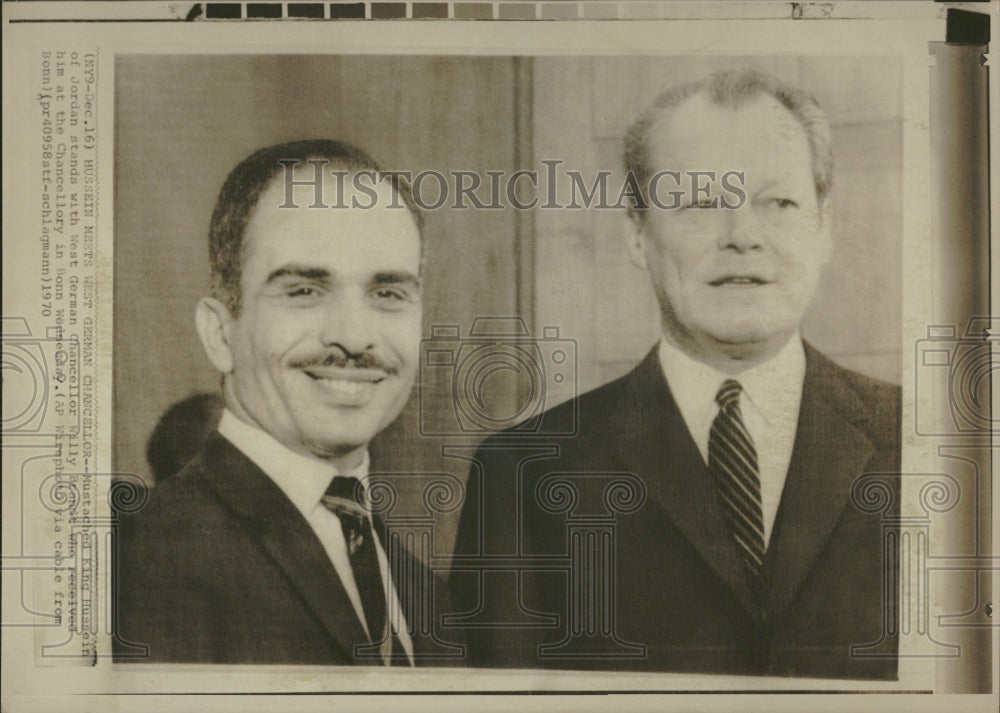 1970 Hussein Meets West German Chancellor - Historic Images