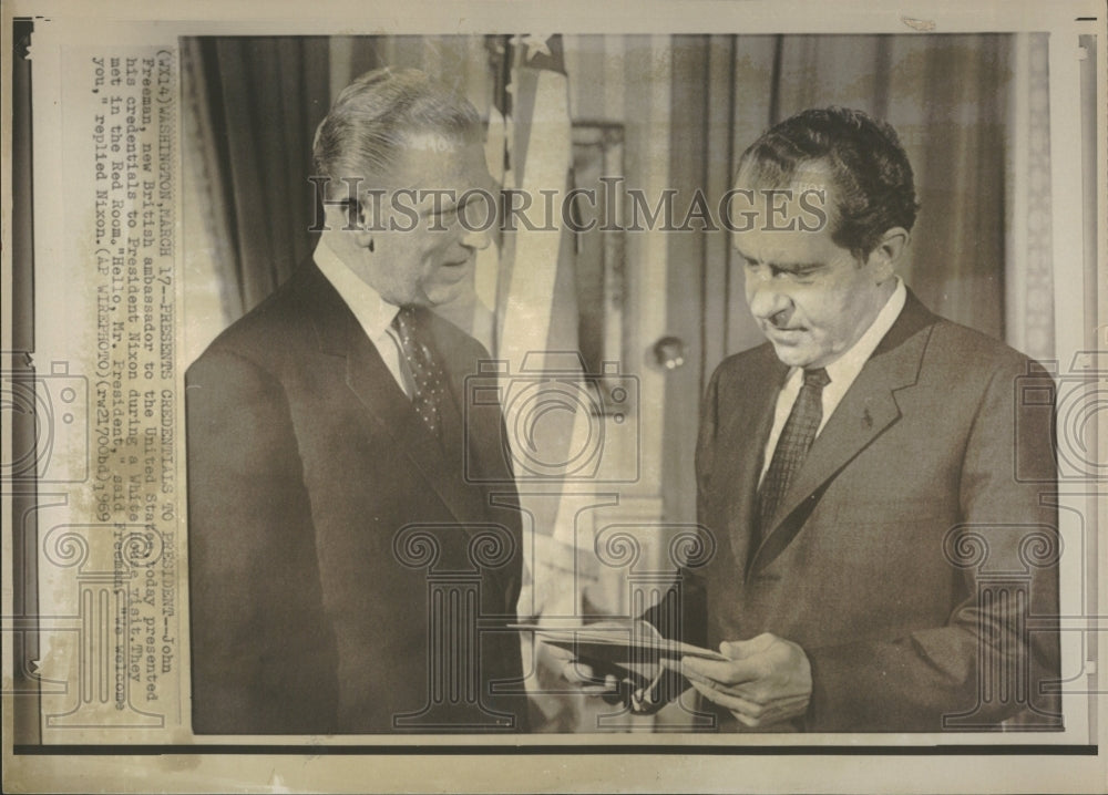 1969 John Freeman British Ambassador Nixon - Historic Images