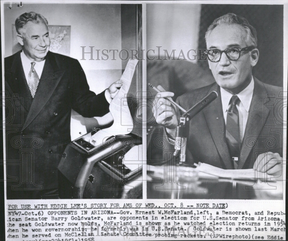 1954 ernest mafarland senator barry arizona - Historic Images