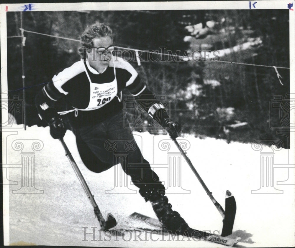 1981 Edward Kennedy, Jr. Skiing Handicapped - Historic Images