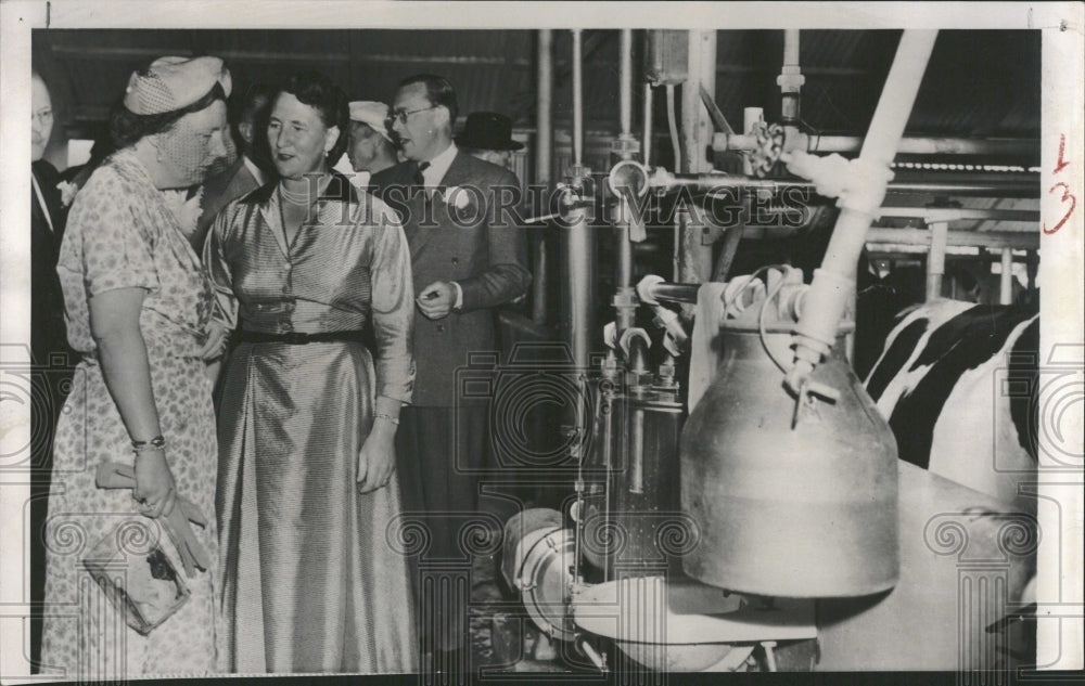 1952 Queen Juliana Netherlands Milk Factory - Historic Images